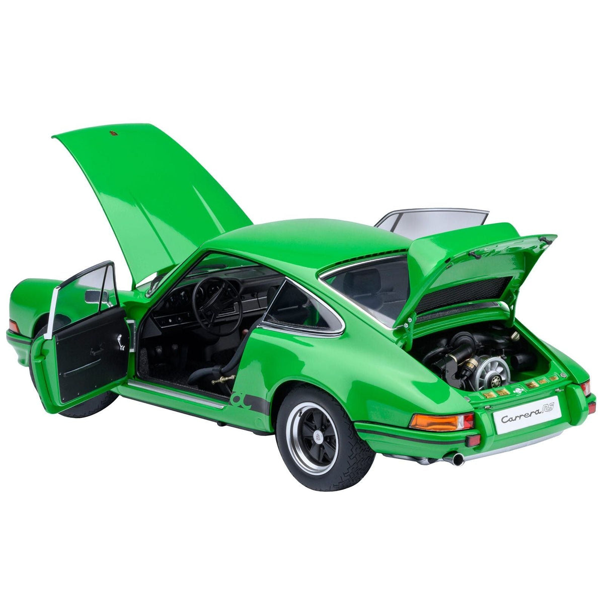 Porsche 911 Carrera 2.7 RS Viper Green with Black Stripes and Wheels 1/18 Model Car by Autoart-Autoart-ModelCars.com