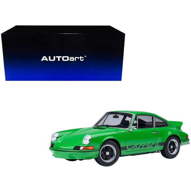 Porsche 911 Carrera 2.7 RS Viper Green with Black Stripes and Wheels 1/18 Model Car by Autoart-Autoart-ModelCars.com