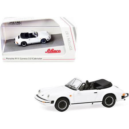 Porsche 911 Carrera 3.2 Cabriolet White 1/87 (HO) Diecast Model Car by Schuco - Schuco - ModelCars.com
