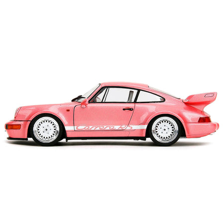 Porsche 911 Carrera RS (964) Pink Metallic with White Stripes "Pink Slips" Series 1/18 Diecast Model Car by Jada-Jada-ModelCars.com