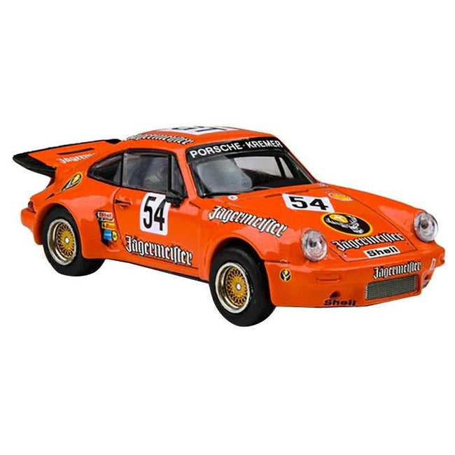 Porsche 911 Carrera RSR 3.0 #54 "Jaegermeister - Kremer" Orange 1/64 Diecast Model Car by Paragon Models-Paragon-ModelCars.com