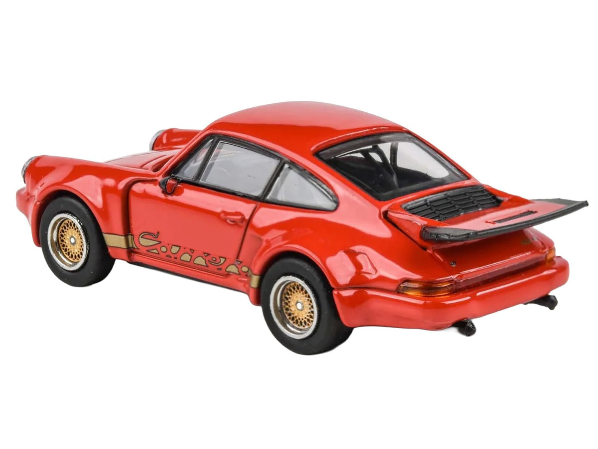 Porsche 911 Carrera RSR 3.0 Guards Red with Gold Stripes and Wheels 1/64 Diecast Model Car by Paragon Models-Paragon-ModelCars.com