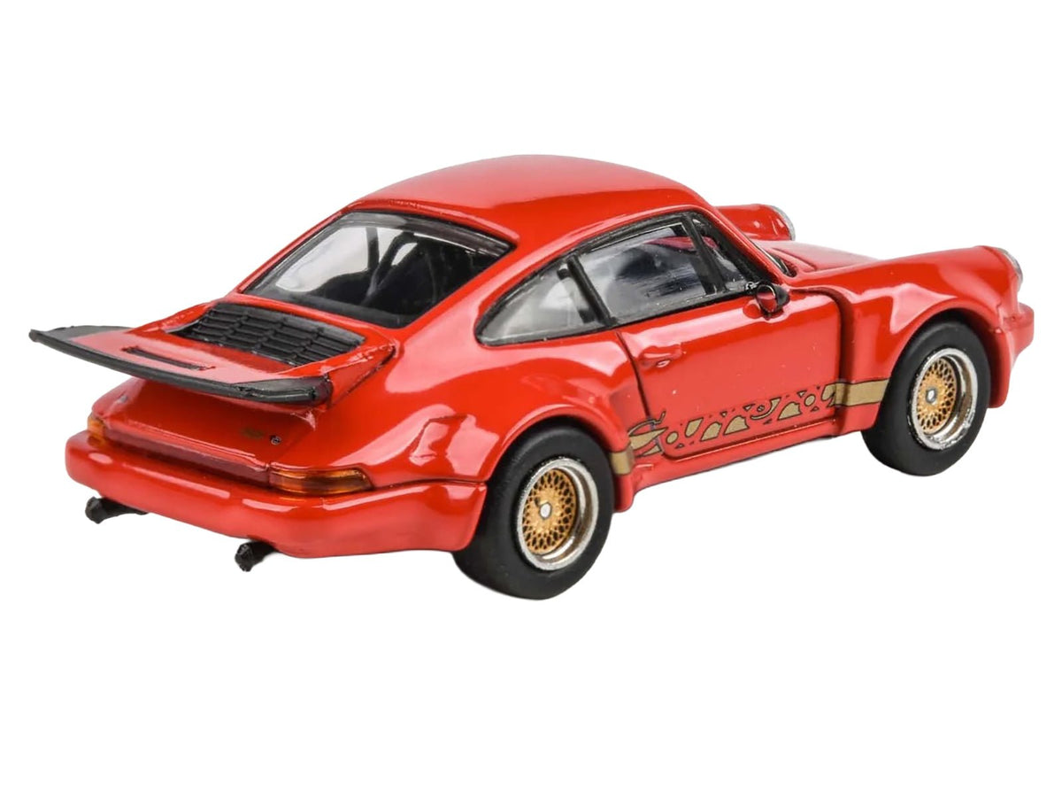 Porsche 911 Carrera RSR 3.0 Guards Red with Gold Stripes and Wheels 1/64 Diecast Model Car by Paragon Models-Paragon-ModelCars.com