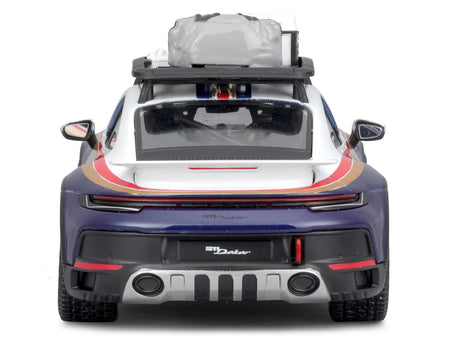 Porsche 911 Dakar #953 "Roughroads Porsche" Blue and White with Stripes and Roof Rack "Race" Series 1/24 Diecast Model Car by Bburago-Bburago-ModelCars.com