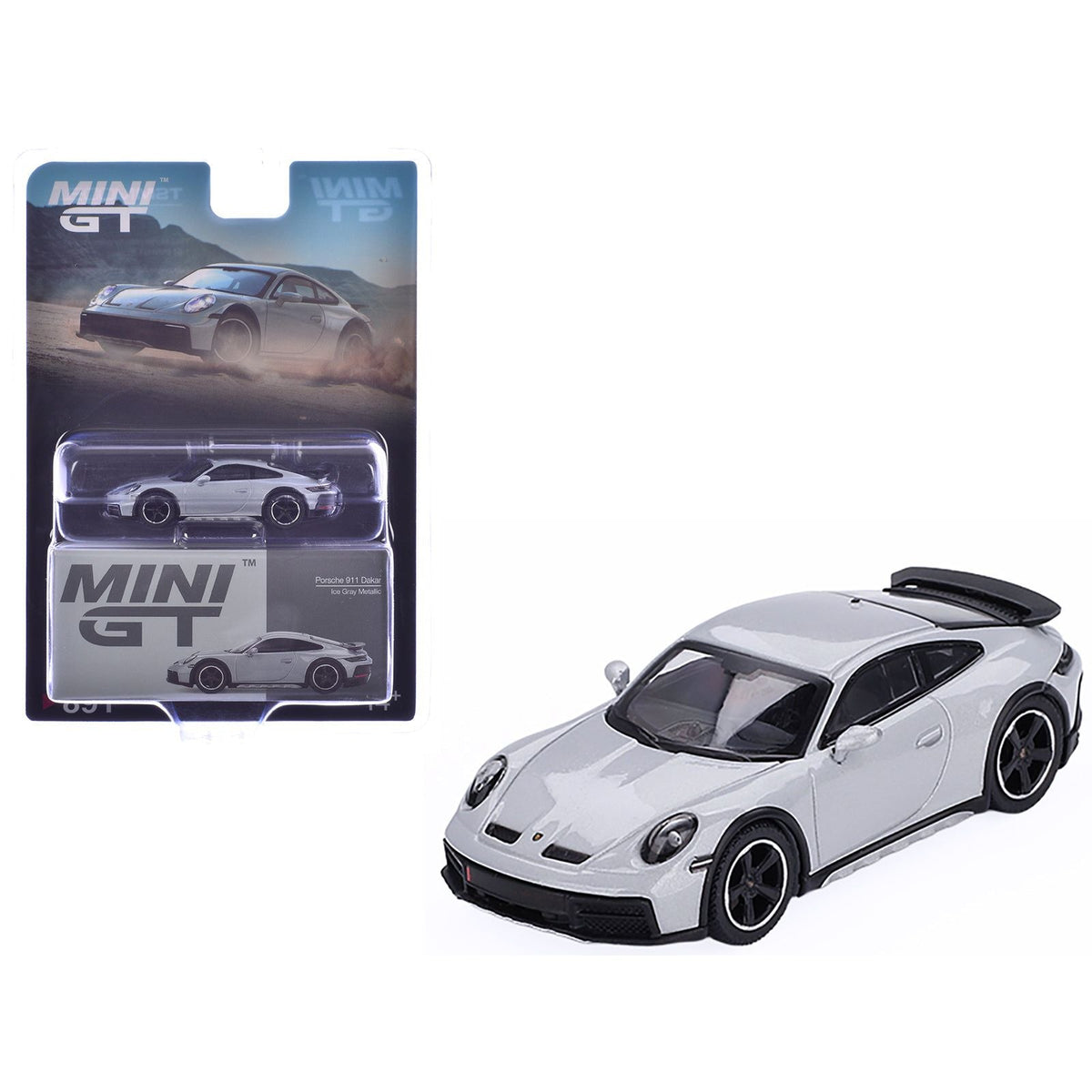Porsche 911 Dakar Ice Gray Metallic Limited Edition 1/64 Diecast Model Car by Mini GT-Mini GT-ModelCars.com