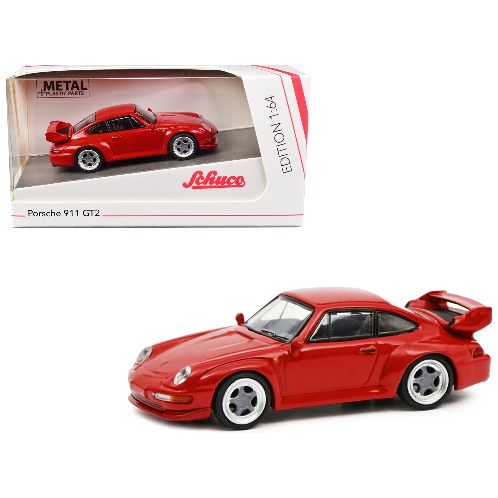 Porsche 911 GT2 Red 1/64 Diecast Model Car by Schuco - Schuco - ModelCars.com