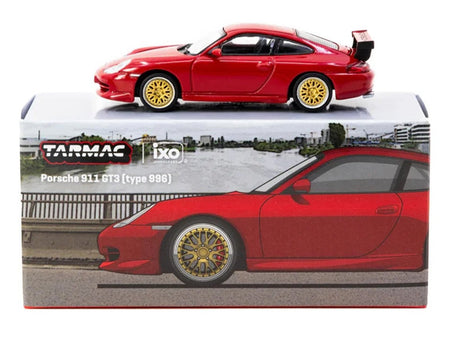 Porsche 911 GT3 (996) Red "Global64" Series 1/64 Diecast Model by Tarmac Works-Tarmac Works-ModelCars.com