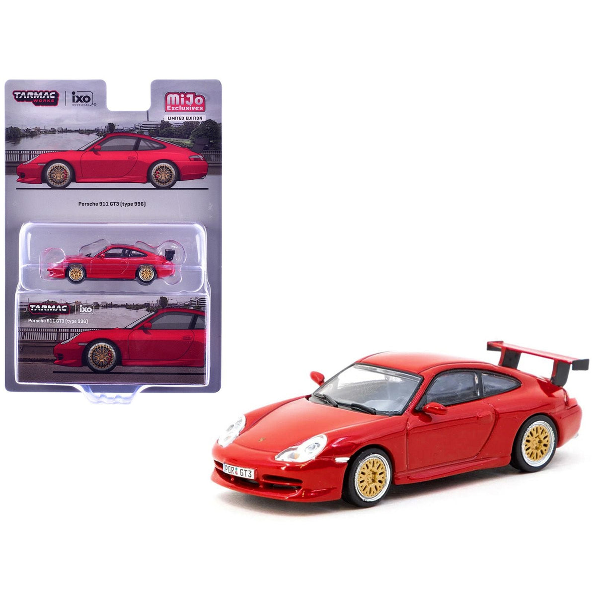 Porsche 911 GT3 (996) Red "Global64" Series 1/64 Diecast Model by Tarmac Works-Tarmac Works-ModelCars.com