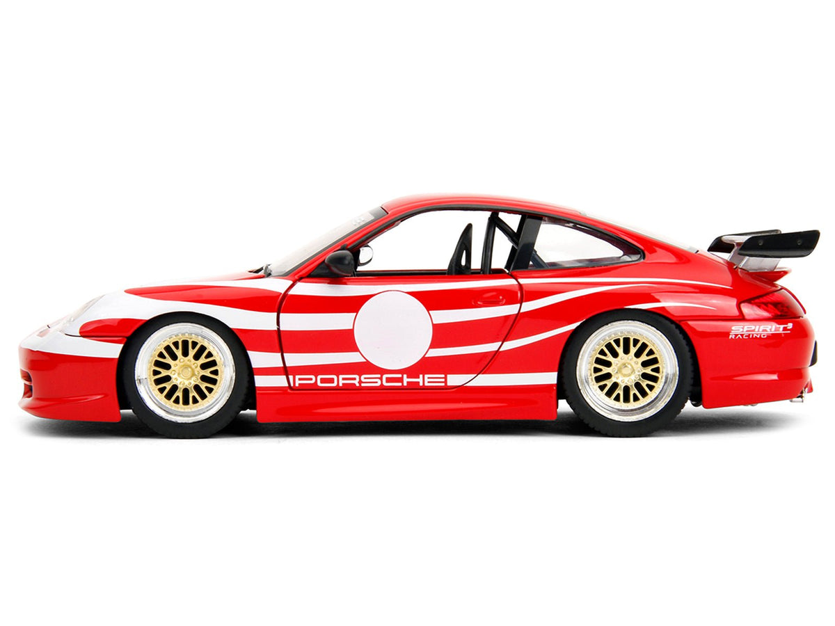 Porsche 911 GT3 (996) Red with White Graphics "Hyper-Spec" Series 1/24 Diecast Model Car by Jada-Jada-ModelCars.com