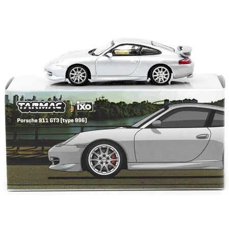 Porsche 911 GT3 (996) Silver Metallic "Global64" Series 1/64 Diecast Model by Tarmac Works-Tarmac Works-ModelCars.com