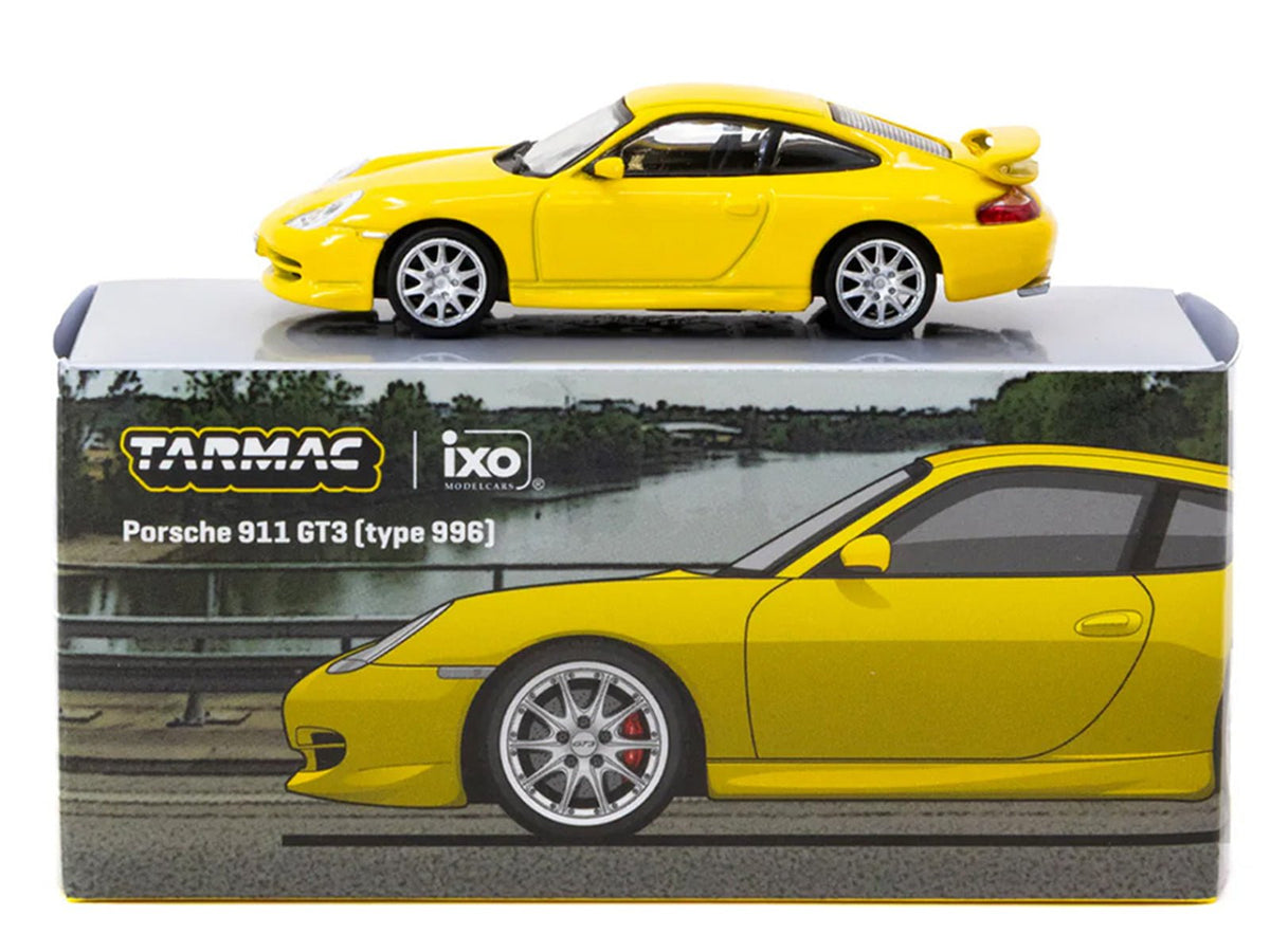 Porsche 911 GT3 (996) Yellow "Global64" Series 1/64 Diecast Model Car by Tarmac Works-Tarmac Works-ModelCars.com