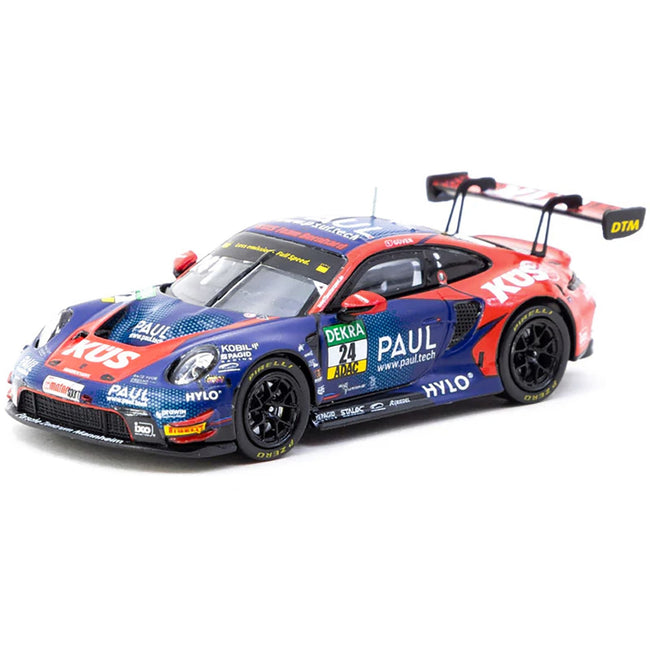 Porsche 911 GT3 R #24 Ayhancan Guven "KUS Team Bernhard" "Deutsche Tourenwagen Masters" (2023) "Hobby64" Series 1/64 Diecast Model by Tarmac Works-Tarmac Works-ModelCars.com