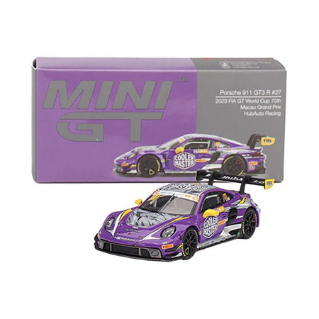 Porsche 911 GT3 R #27 Kevin Estre "HubAuto Racing" "FIA GT World Cup 70th Macau Grand Prix" (2023) Limited Edition 1/64 Diecast Model Car by Mini GT-Mini GT-ModelCars.com