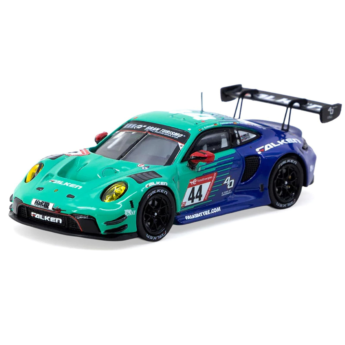 Porsche 911 GT3 R #44 Joel Eriksson - Tim Heinemann - Nico Menzel - Martin Ragginger "Falken Motorsports" "24 Hours of Nurburgring" (2023) "Hobby64" Series 1/64 Diecast Model by Tarmac Works-Tarmac Works-ModelCars.com