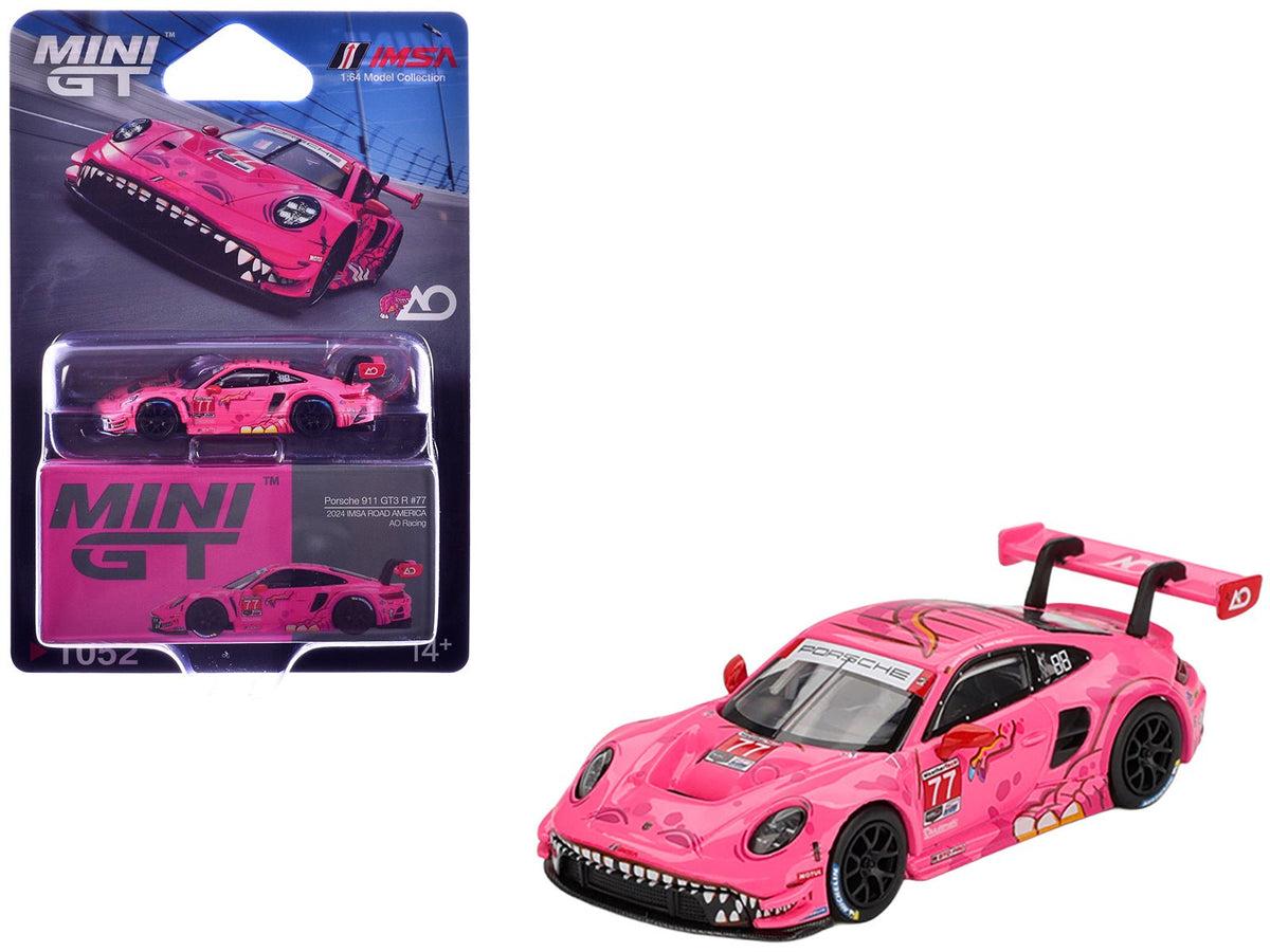 Porsche 911 GT3 R #77 Julien Andlauer - Laurin Heinrich "AO Racing Roxy" GTD Pro "IMSA SportsCar Weekend - Road America" (2024) Limited Edition 1/64 Diecast Model Car by Mini GT-Mini GT-ModelCars.com