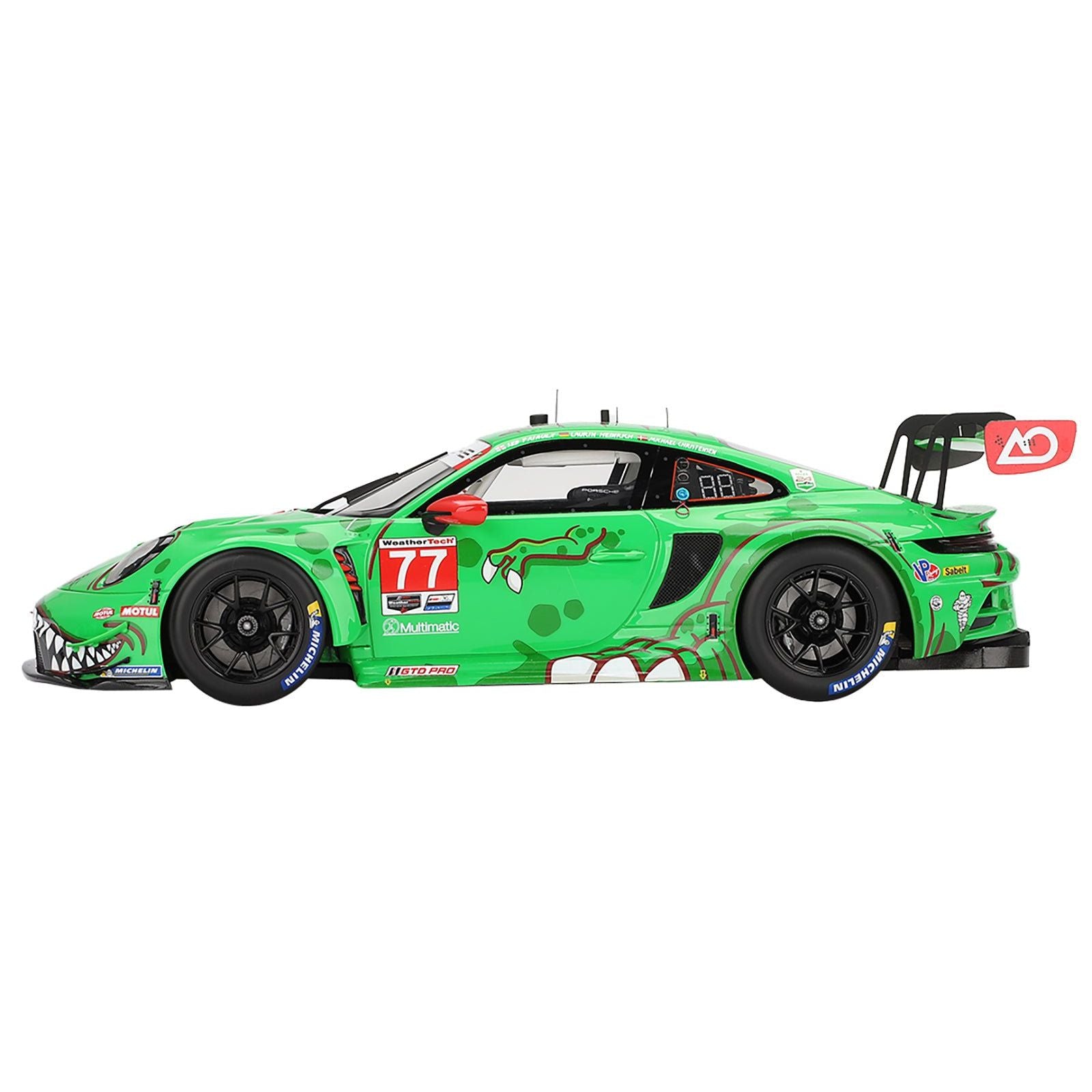 Porsche 911 GT3 R 77 Michael Christensen - Laurin Heinrich - Sebastian Priaulx "AO Racing" 2nd Place GTD Pro IMSA "24 Hours of Daytona" (2024) 1/18 Model Car by Top Speed - Top Speed - ModelCars.com