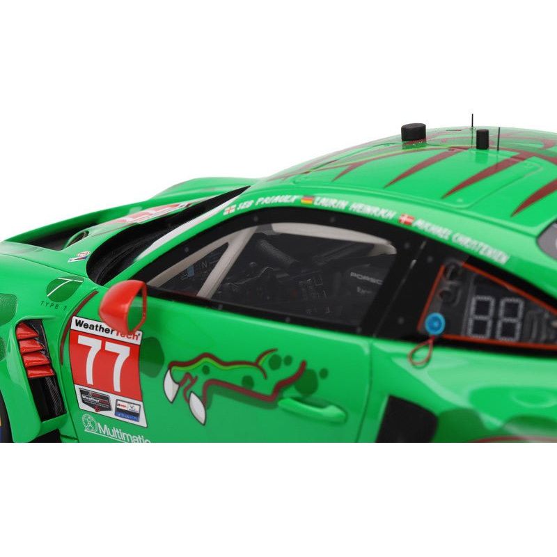 Porsche 911 GT3 R #77 Michael Christensen - Laurin Heinrich - Sebastian Priaulx "AO Racing" 2nd Place GTD Pro IMSA "24 Hours of Daytona" (2024) 1/18 Model Car by Top Speed-Top Speed-ModelCars.com