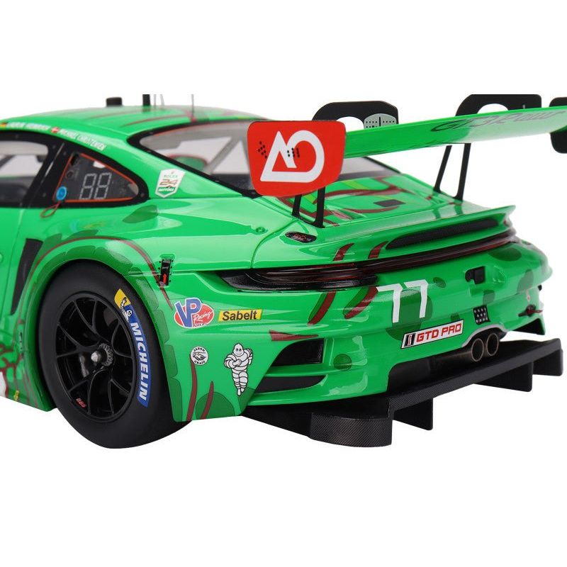 Porsche 911 GT3 R #77 Michael Christensen - Laurin Heinrich - Sebastian Priaulx "AO Racing" 2nd Place GTD Pro IMSA "24 Hours of Daytona" (2024) 1/18 Model Car by Top Speed-Top Speed-ModelCars.com