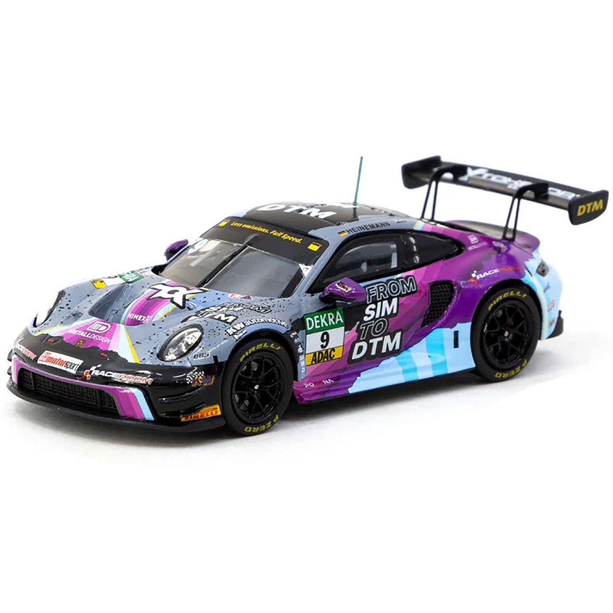Porsche 911 GT3 R #9 Tim Heinemann "Deutsche Tourenwagen Masters" (2023) "Hobby64" Series 1/64 Diecast Model Car by Tarmac Works-Tarmac Works-ModelCars.com