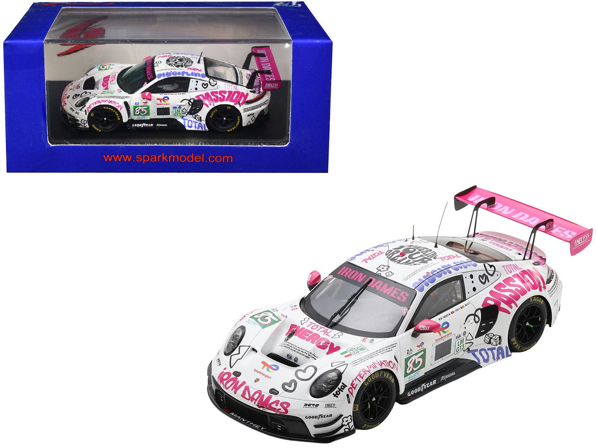 Porsche 911 GT3 R LMGT3 85 Sarah Bovy - Rahel Frey - Celia Martin "Iron Dames" "24 Hours of Le Mans" (2025) 1/64 Diecast Model Car by Spark-Spark-ModelCars.com