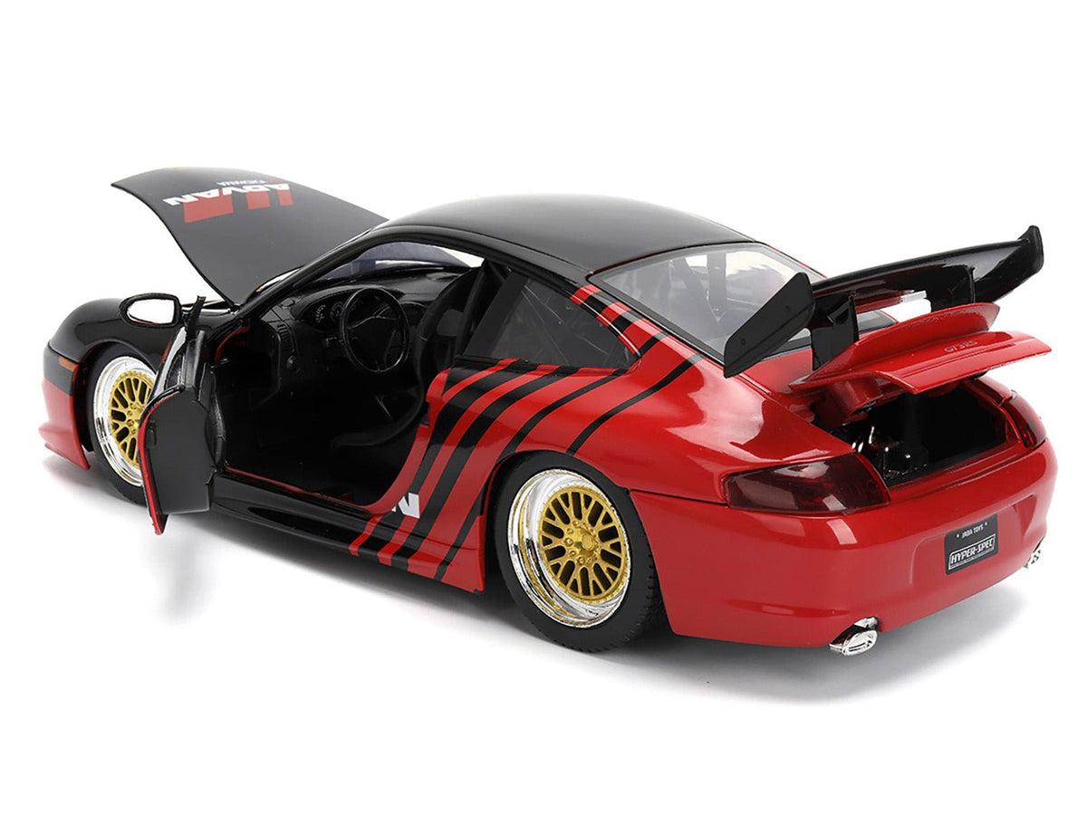 Porsche 911 GT3 RS (996) #33 "ADVAN" Black and Red "Hyper-Spec" Series 1/24 Diecast Model Car by Jada-Jada-ModelCars.com