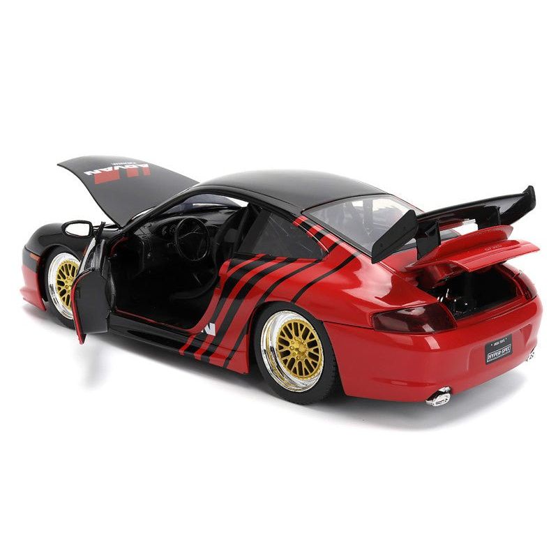 Porsche 911 GT3 RS (996) 33 "ADVAN" Black and Red "Hyper - Spec" Series 1/24 Diecast Model Car by Jada - Jada - ModelCars.com