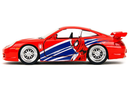 Porsche 911 GT3 RS (996) Red with Graphics "Marvel's Spider-Man" 1/32 Diecast Model Car by Jada-Jada-ModelCars.com