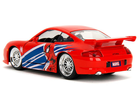 Porsche 911 GT3 RS (996) Red with Graphics "Marvel's Spider-Man" 1/32 Diecast Model Car by Jada-Jada-ModelCars.com