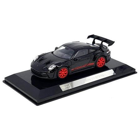 Porsche 911 GT3 RS Black with Red Stripes and Wheels "Race" Series 1/43 Diecast Model Car by Bburago - Bburago - ModelCars.com