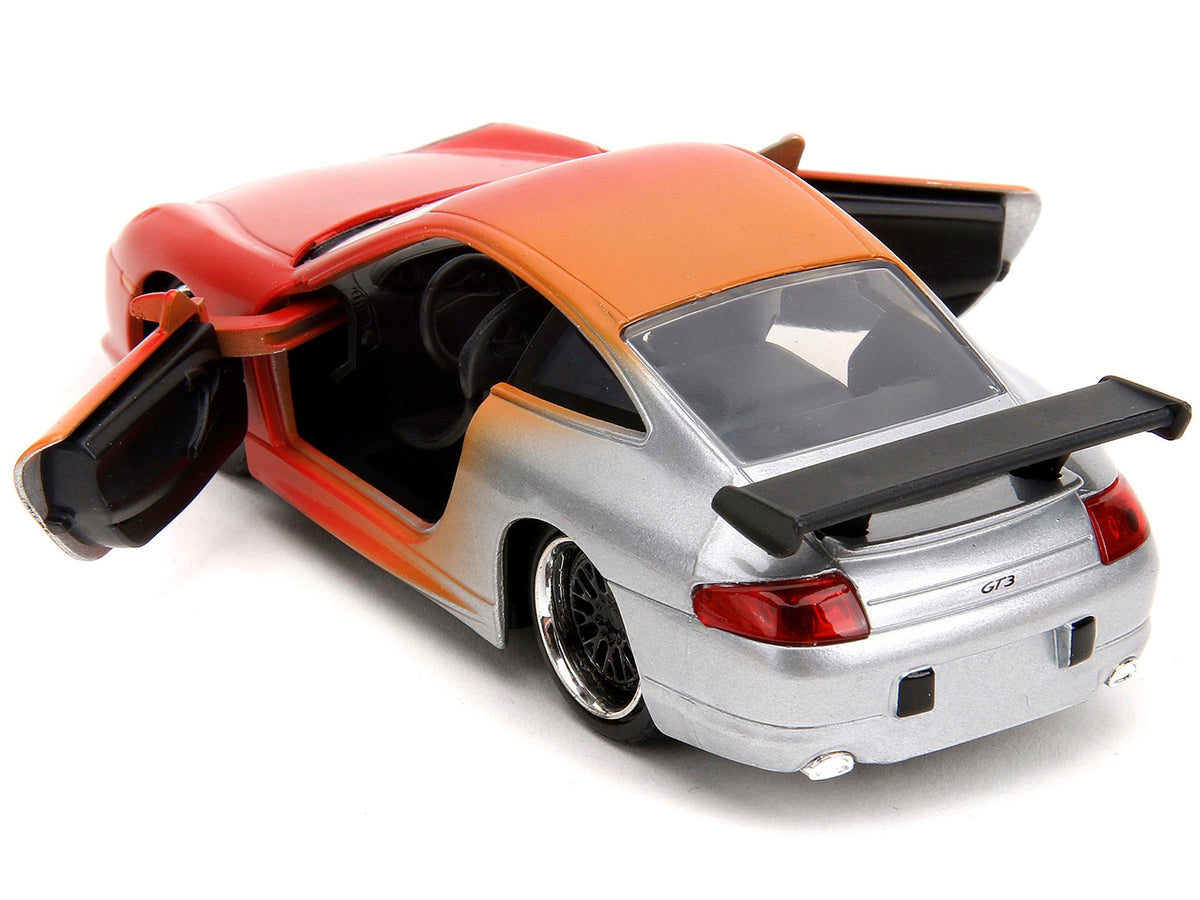 Porsche 911 GT3 RS Matt Orange and Silver Metallic "Pink Slips" Series 1/32 Diecast Model Car by Jada-Jada-ModelCars.com