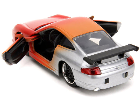 Porsche 911 GT3 RS Matt Orange and Silver Metallic "Pink Slips" Series 1/32 Diecast Model Car by Jada-Jada-ModelCars.com