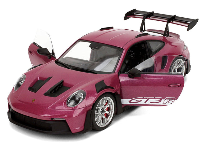 Porsche 911 GT3 RS Red Violet Metallic with White Stripes "Pink Slips" Series 1/18 Diecast Model Car by Jada-Jada-ModelCars.com