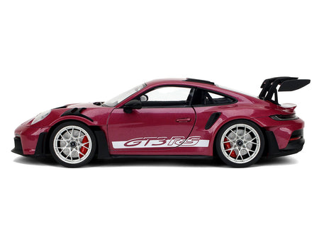Porsche 911 GT3 RS Red Violet Metallic with White Stripes "Pink Slips" Series 1/18 Diecast Model Car by Jada-Jada-ModelCars.com
