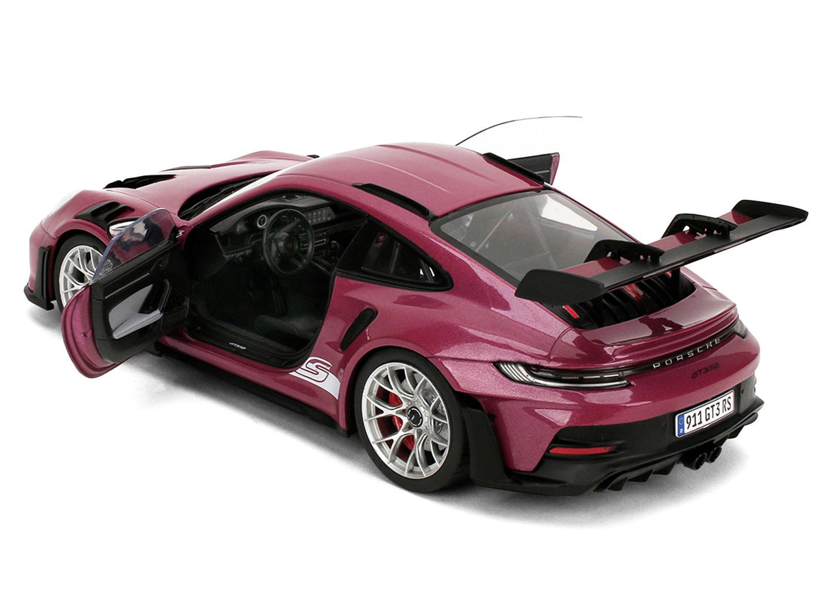 Porsche 911 GT3 RS Red Violet Metallic with White Stripes "Pink Slips" Series 1/18 Diecast Model Car by Jada-Jada-ModelCars.com