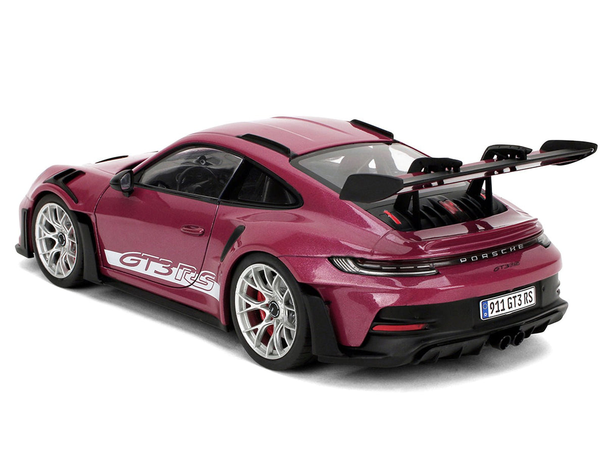 Porsche 911 GT3 RS Red Violet Metallic with White Stripes "Pink Slips" Series 1/18 Diecast Model Car by Jada-Jada-ModelCars.com