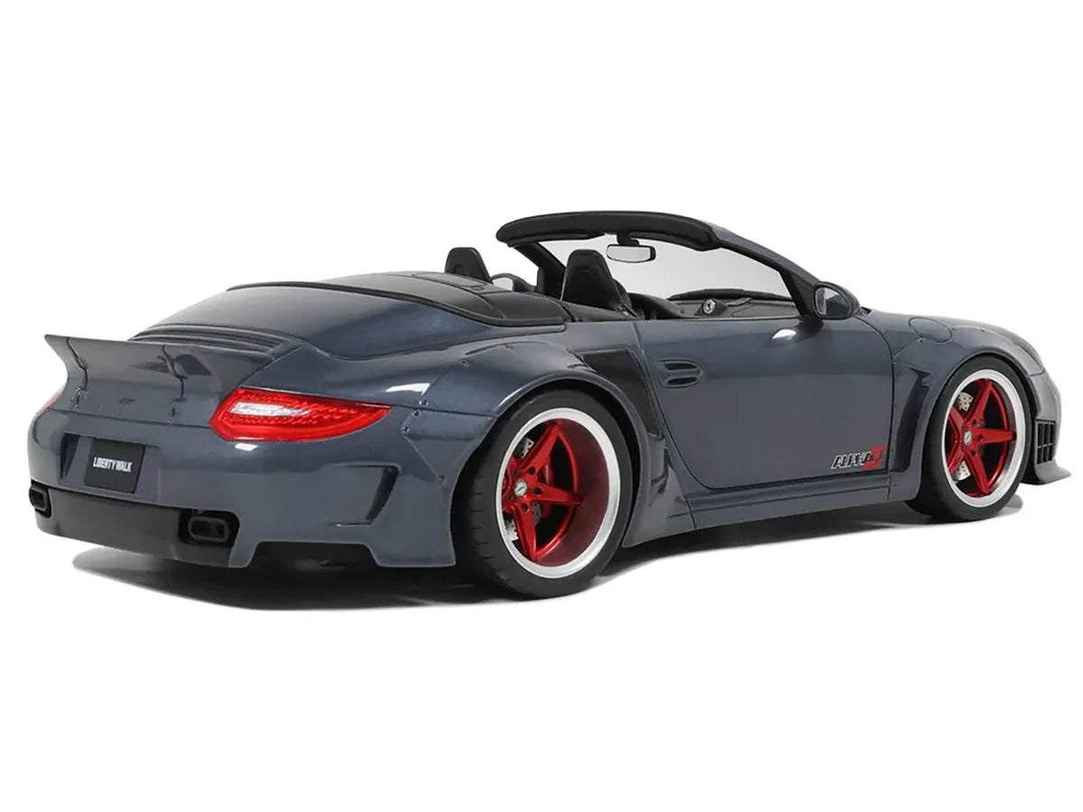 Porsche 911 LB-Works Alpha 9 Gray with Black Hood 1/18 Model Car by GT Spirit-GT Spirit-ModelCars.com