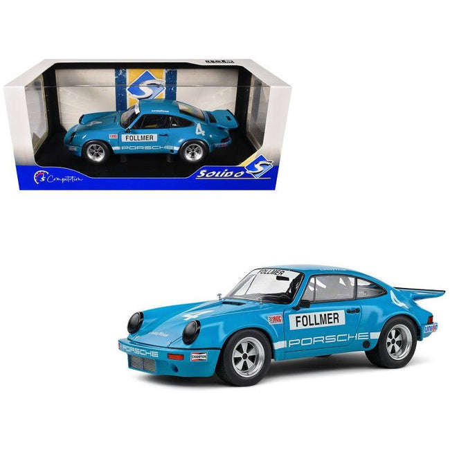 Porsche 911 RS 3.0 #4 George Follmer "IROC Riverside" (1974) "Competition" Series 1/18 Diecast Model Car by Solido-Solido-ModelCars.com