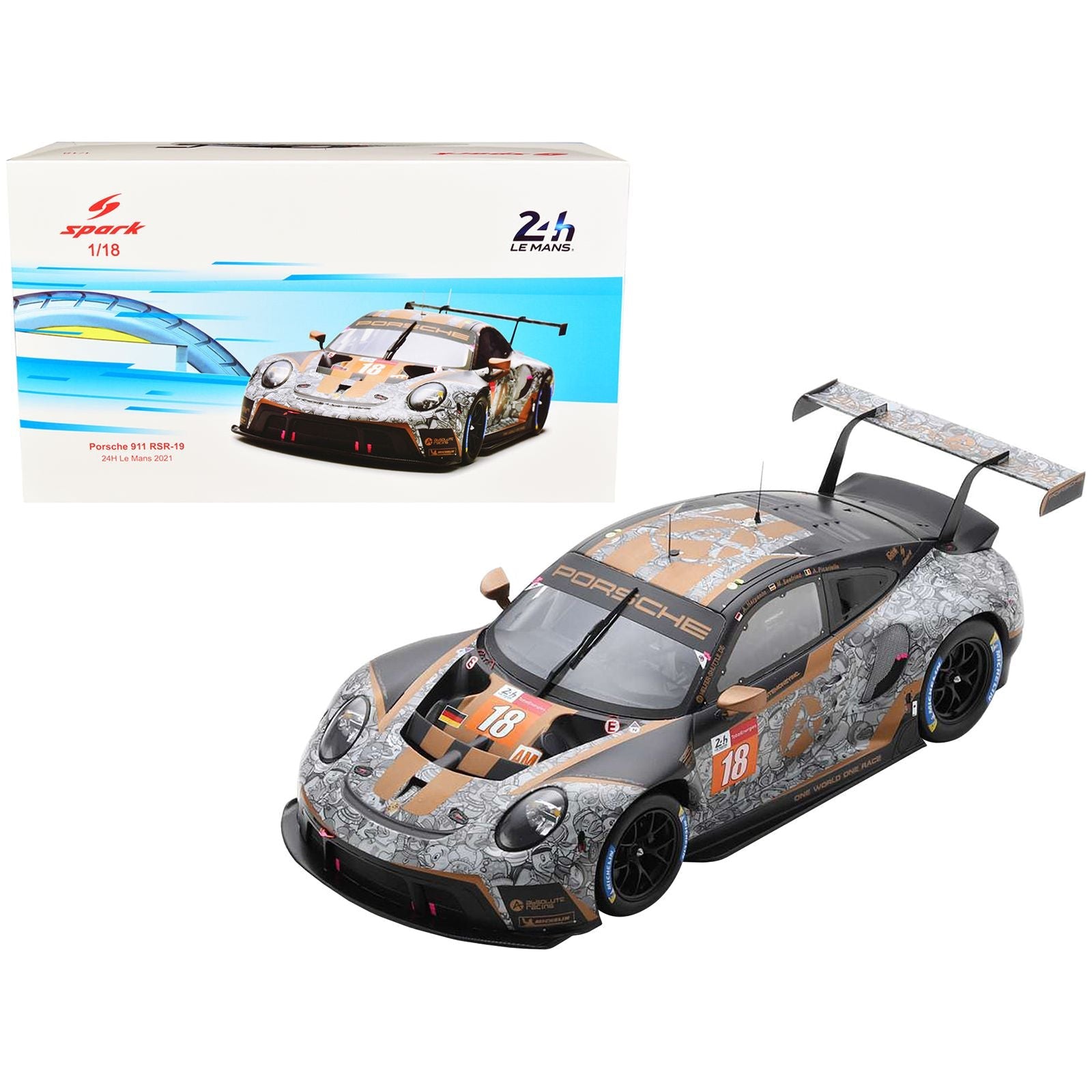 Porsche 911 RSR - 19 18 Andrew Haryanto - Alessio Picariello - Marco Seefried "Absolute Racing" 24 Hours of Le Mans (2021) 1/18 Model Car by Spark - Spark - ModelCars.com