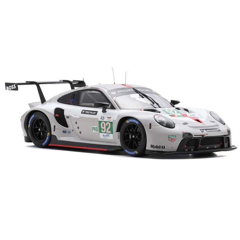 Porsche 911 RSR - 19 92 Michael Christensen - Kevin Estre - Laurens Vanthoor "Porsche GT Team" GTE Pro "24 Hours of Le Mans" (2022) with Acrylic Display Case 1/18 Model Car by Spark - Spark - ModelCars.com
