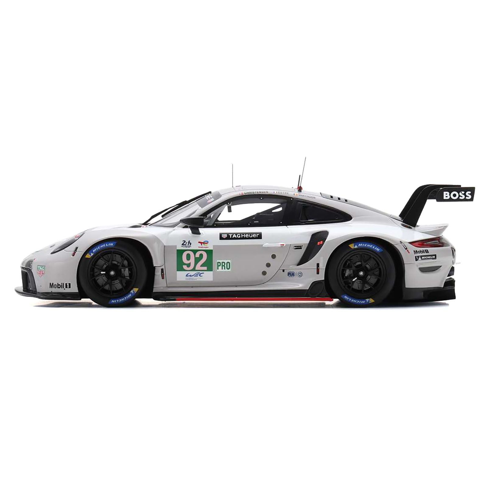 Porsche 911 RSR - 19 92 Michael Christensen - Kevin Estre - Laurens Vanthoor "Porsche GT Team" GTE Pro "24 Hours of Le Mans" (2022) with Acrylic Display Case 1/18 Model Car by Spark - Spark - ModelCars.com