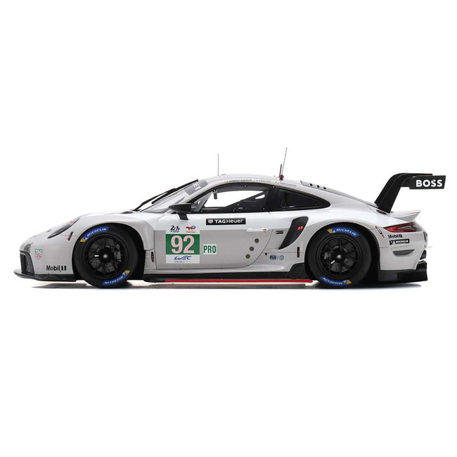 Porsche 911 RSR - 19 92 Michael Christensen - Kevin Estre - Laurens Vanthoor "Porsche GT Team" GTE Pro "24 Hours of Le Mans" (2022) with Acrylic Display Case 1/18 Model Car by Spark - Spark - ModelCars.com