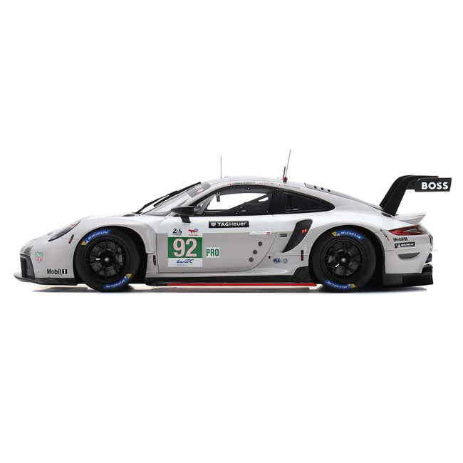 Porsche 911 RSR-19 #92 Michael Christensen - Kevin Estre - Laurens Vanthoor "Porsche GT Team" GTE Pro "24 Hours of Le Mans" (2022) with Acrylic Display Case 1/18 Model Car by Spark-Spark-ModelCars.com
