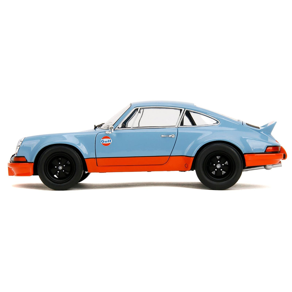 Porsche 911 RSR "Gulf Oil" Light Blue with Orange Stripes "Pink Slips" Series 1/18 Diecast Model Car by Jada-Jada-ModelCars.com