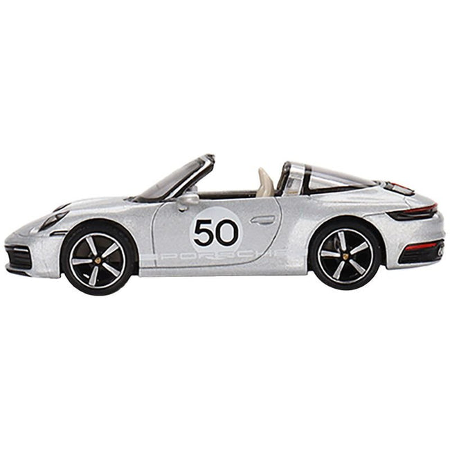 Porsche 911 Targa 4S 50 GT Silver Metallic "Heritage Design Edition" Limited Edition to 2400 pieces Worldwide 1/64 Diecast Model Car by True Scale Miniatures - True Scale Miniatures - ModelCars.com