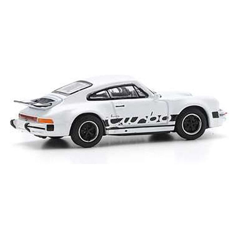 Porsche 911 Turbo (930) White with Black Stripes 1/87 (HO) Diecast Model Car by Schuco-Schuco-ModelCars.com