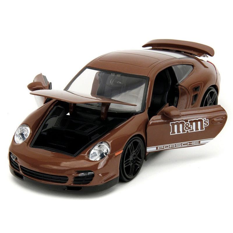 Porsche 911 Turbo Brown and Brown M&M Diecast Figure "M&M's" "Hollywood Rides" Series 1/24 Diecast Model Car by Jada-Jada-ModelCars.com
