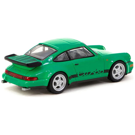 Porsche 911 Turbo Green with Black Stripes "Collab64" Series 1/64 Diecast Model Car by Schuco & Tarmac Works - Schuco - ModelCars.com