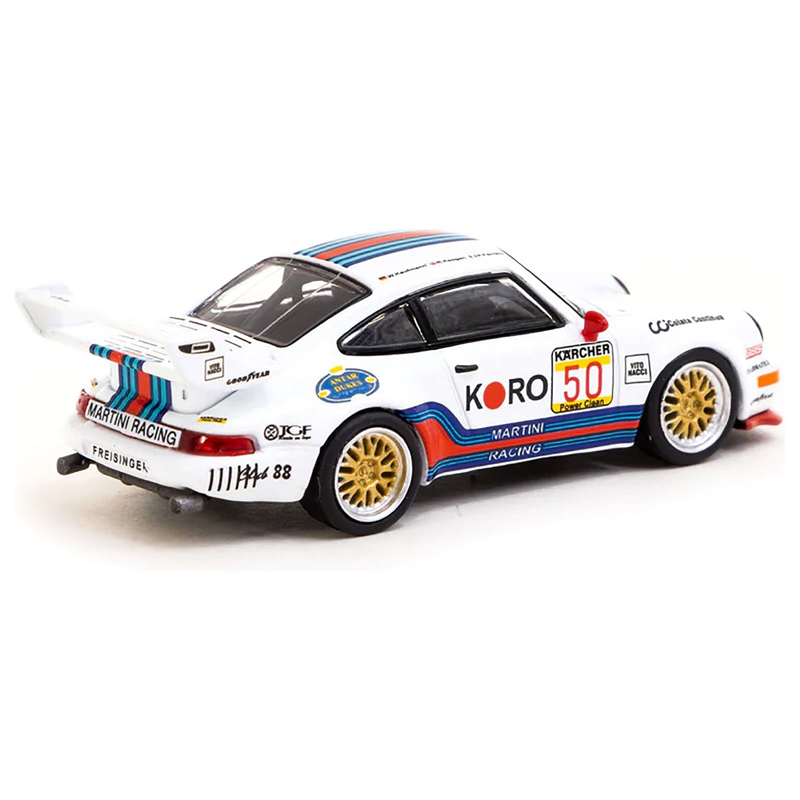 Porsche 911 Turbo S LM GT 50 Wolfgang Kaufmann - Rupert Keegan - Pietro Ferrero "Martini Racing" "BRP GT Series" (1995) "Collab64" Series 1/64 Diecast Model Car by Schuco & Tarmac Works - Schuco - ModelCars.com
