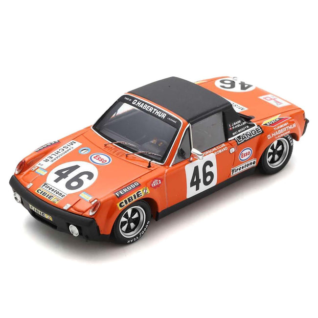 Porsche 914/6 #46 Paul Keller - Jean Sage "Ecurie Porsche Club Romand" "24 Hours of Le Mans" (1971) and Acrylic Display Case 1/18 Model Car by Spark-Spark-ModelCars.com