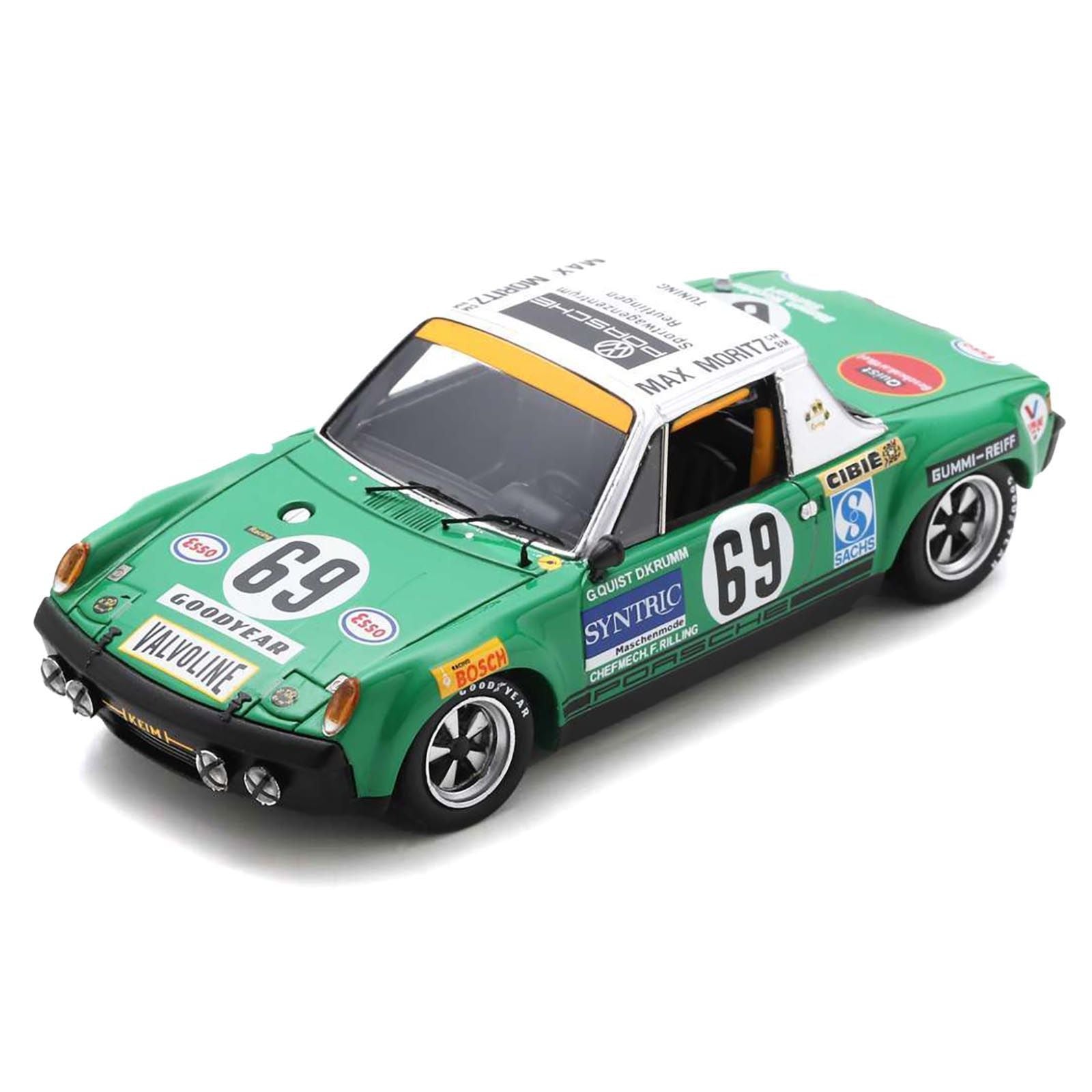 Porsche 914/6 69 Gerd Quist - Dietrich Krumm "Autohaus Max Moritz GmbH" "24 Hours of Le Mans" (1971) and Acrylic Display Case 1/18 Model Car by Spark - Spark - ModelCars.com